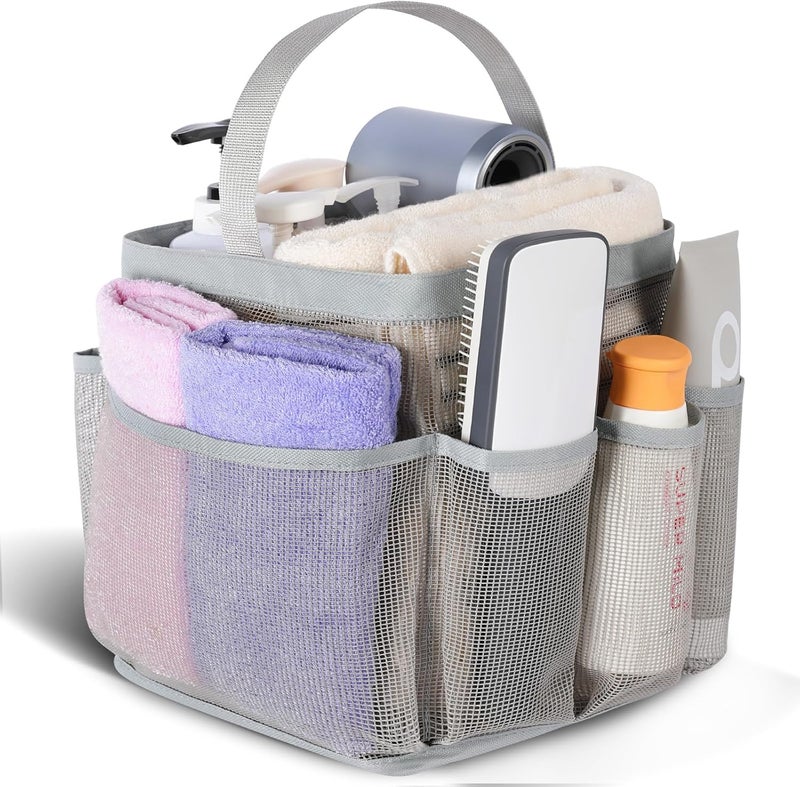 EUDELE Mesh Shower Caddy Portable for College Dorm Room Essentials,Shower Caddy Dorm with 8-Pocket Large Capacity for Beach,Swimming,Gym,Travel essentials - Image 1